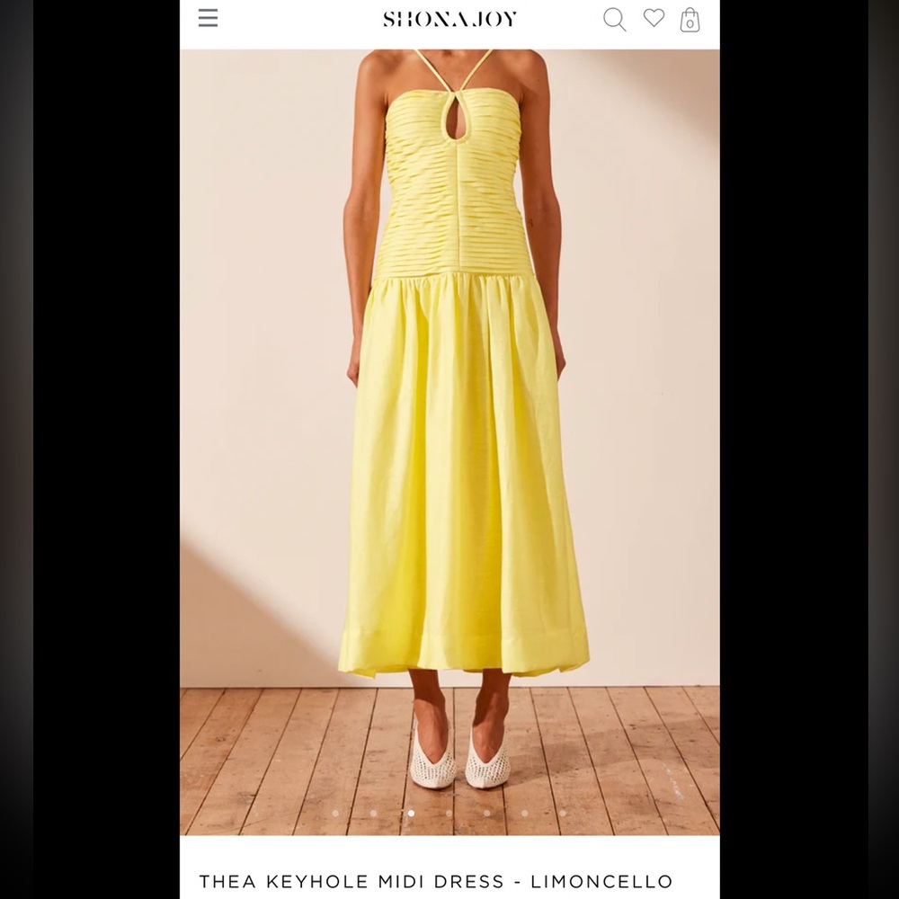 Shona Joy Limoncello Strapless Midi Dress
